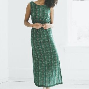 Ace & Jig Slipper Dress in Emerald / Sky Reversible 4 way Sz L see measurements